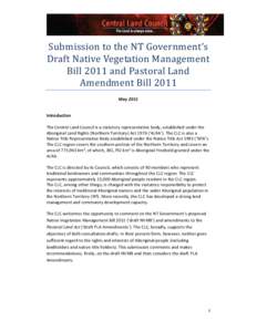 CLC Submissions- Draft Native Vegetation Management Bill and Draft Pastoral Land Act Amendments 2011