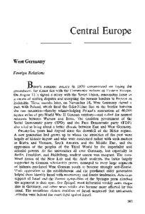 Central Europe West Germany Foreign Relations