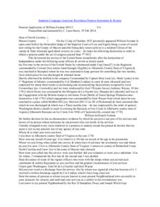 Southern Campaign American Revolution Pension Statements & Rosters Pension Application of William Fortune S8513 VA Transcribed and annotated by C. Leon Harris. 19 Feb[removed]State of North Carolina } Macon County