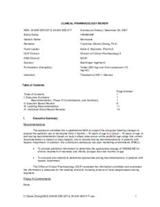 CLINICAL PHARMACOLOGY REVIEW NDA: [removed]SE5 027 &[removed]SE5 017 Submission Date(s): December 20, 2007  Brand Name