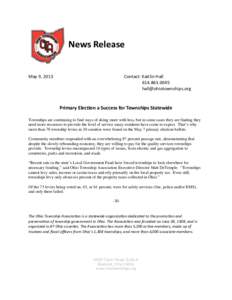 News Release  May 9, 2013           