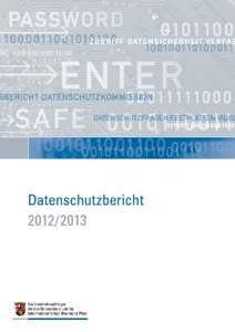 Deckblatt  Impressum Vierundzwanzigster Tätigkeitsbericht nach § 29 Abs. 2 Landesdatenschutzgesetz (LDSG)