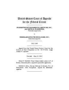 United States Court of Appeals for the Federal Circuit ______________________ FORRESTER ENVIRONMENTAL SERVICES, INC., AND KEITH E. FORRESTER,