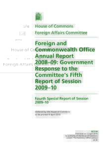 Microsoft Word - HC 538 FCO Annual Report Government Response Special Report