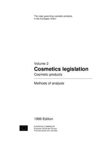 The rules governing cosmetic products in the European Union Volume 2  Cosmetics legislation