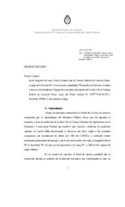 Ministerio Público de la Nación Fiscalía General N° 4 ante la Cámara Federal de Casación Penal DICTAMEN N° 9804  Sala 1. “Fernández de Kirchner, Cristina y otros s/