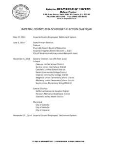 Microsoft Word - IMPERIAL COUNTY 2014 SCHEDULED ELECTIONS.docx
