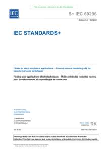 Transformer oil / International Organization for Standardization / Lubricant / Measurement / Physics / IEC 61850 / IEC 61346 / Standards organizations / International Electrotechnical Commission / Electromagnetism