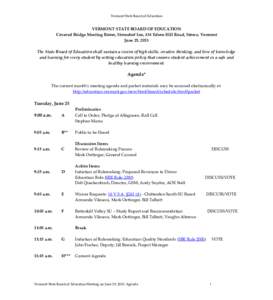 Armando Vilaseca / Vermont / Agenda / Talbott / United States / New England / Vermont State Board of Education / Meetings