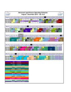 Advanced Light Source Operating Schedule August - December 2014 − BL[removed]Aug-14 1