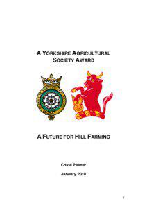 A YORKSHIRE AGRICULTURAL SOCIETY AWARD