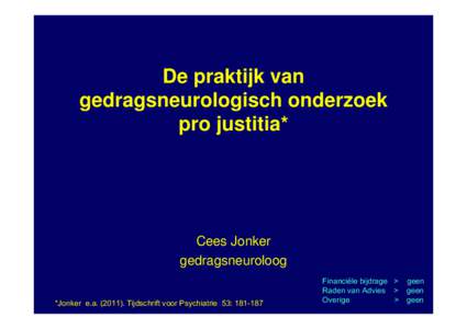 Minisymposium gedragsneurologie C. Jonker