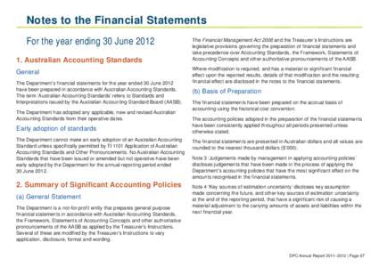 Department of the Premier and Cabinet Annual Report[removed]Notes to the Financial Statements