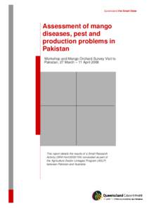 Queensland the Smart State  Assessment of mango diseases, pest and production problems in Pakistan