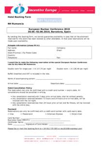 Microsoft Word - Booking Form - NH Numancia.doc