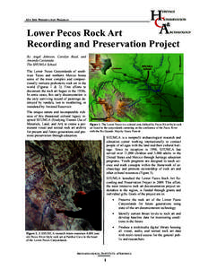 AIA SITE PRESERVATION PROGRAM  Lower Pecos Rock Art Recording and Preservation Project By Angel Johnson, Carolyn Boyd, and Amanda Castaneda