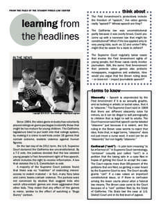 think about  FROM THE FILES OF THE STUDENT PRESS LAW CENTER learning from the headlines