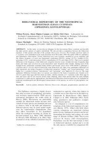 2004. The Journal of Arachnology 32:22–30  BEHAVIORAL REPERTORY OF THE NEOTROPICAL