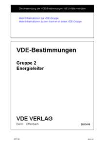 Inhalt VDE-Gruppe 2: Energieleiter[removed]