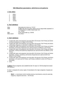 X06 (Mazielka) parameters, definitions and patterns 1. Tone values: 
