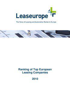 Ranking of Top European Leasing Companies 2010