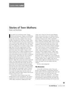Cynthia Miller Coffel Lori Goodson & Jim Blasingame  Stories of Teen Mothers:
