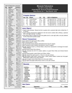 Minnesota Timberwolves[removed]Timberwolves Schedule Date[removed]