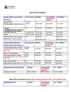 Rental Fee Schedule Fitness and Recreation Center Room Capacity  Resident