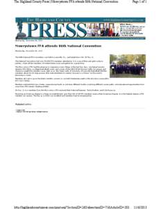 The Highland County Press | Mowrystown FFA attends 86th National Convention  Page 1 of 1 Wednesday, November 06, 2013
