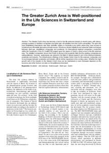 858  Life ScienceS START-UPS in SwiTzeRLAnd CHIMIA 2014, 68, Nr. 12 doi:chimia