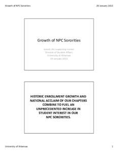 Microsoft PowerPoint - Growth of NPC Sororities - online distribution