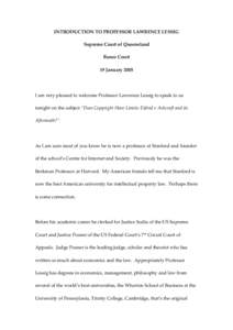 Monopoly / Access to Knowledge movement / Lawrence Lessig / Eldred v. Ashcroft / The Future of Ideas / Code and Other Laws of Cyberspace / Creative Commons / Copyright / Brian Fitzgerald / Law / Computer law / Intellectual property law