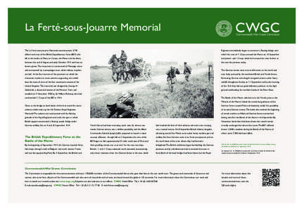 La Ferte_Layout[removed]:52 Page 1  La Ferté-sous-Jouarre Memorial The La Ferté-sous-Jouarre Memorial commemorates 3,740  Engineers immediately began to construct a floating bridge, over
