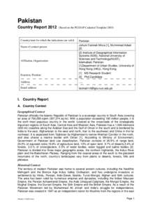 Pakistan Country Report[removed]Based on the PCGIAP-Cadastral Template[removed]Country/state for which the indications are valid: