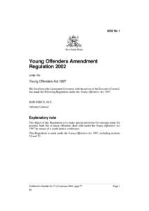 2002 No 1  New South Wales Young Offenders Amendment Regulation 2002