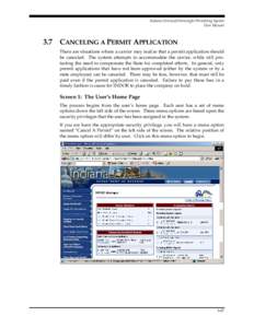 Indiana Oversize/Overweight Permitting System User Manual 3.7  CANCELING A PERMIT APPLICATION
