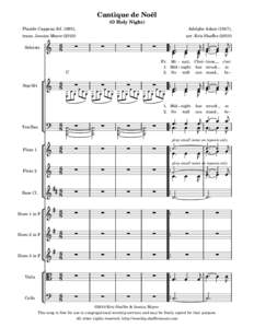 Cantique de Noël (O Holy Night) Placide Cappeau (bf. 1893), Adolphe Adam (1847),