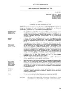 DIOCESE OF WANGARATTA ____________________________________________________________________ NEW DIOCESES ACT AMENDMENT ACT 1905 ____________________________________________________________________ No. 3, 1905 [Editor’s 