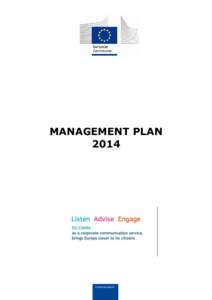 MANAGEMENT PLAN 2014 Communication  TABLE OF CONTENTS
