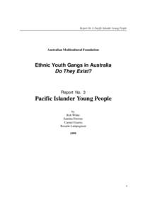 Report No 3: Pacific Islander Young People  Australian Multicultural Foundation Ethnic Youth Gangs in Australia Do They Exist?