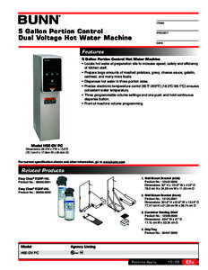Item#  5 Gallon Portion Control Dual Voltage Hot Water Machine  Project