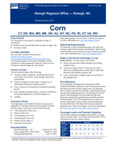 Raleigh Regional Office Corn Fact Sheet