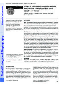 Local to continentalscale variation in the richness and composition of an aquatic food web