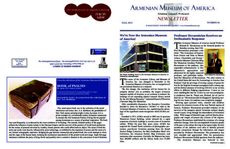 Armenian Library and Museum of America / Richard G. Hovannisian / Armenian Genocide / Arthur T. Gregorian / Armenian studies / Armenian Apostolic Church / Yerevan / Armenians / Armenian printing / Armenian culture / Armenia / Asia