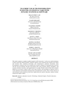 25  TEACHERS’ USE OF TRANSNUMERATION IN SOLVING STATISTICAL TASKS WITH DYNAMIC STATISTICAL SOFTWARE5 HOLLYLYNNE S. LEE