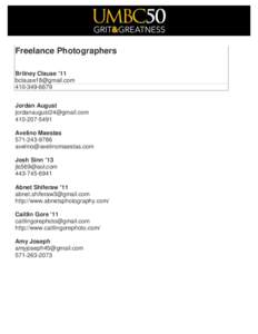 Freelance Photographers Britney Clause ’Jordan August 
