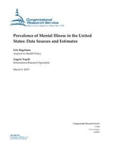 Prevalence of Mental Illness in the United States: Data Sources and Estimates