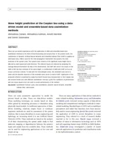 Q IWA Publishing 2009 Journal of Hydroinformatics | 11.2 | Wave height prediction at the Caspian Sea using a datadriven model and ensemble-based data assimilation methods