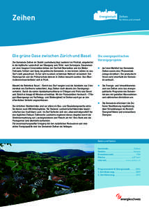 Zeihen  Die grüne Oase zwischen Zürich und Basel Die Gemeinde Zeihen im Bezirk Laufenburg liegt zuoberst im Fricktal, eingebettet in die idyllische Landschaft am Übergang vom Tafel- zum Kettenjura. Zusammen mit dem Ha