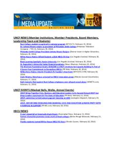 UNCF NEWS (Member Institutions, Member Presidents, Board Members, Leadership Team and Students) Rust College student recognized in national program (WTVA-TV, February 21, 2014) Dr. Johnny Moore resigns as president of Ph